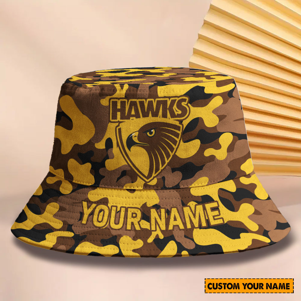 Afl New Personalized Hawthorn Bucket Hat For Fan
