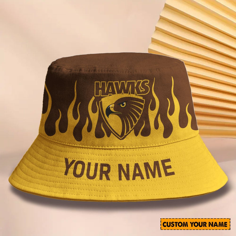 Afl New Personalized Hawthorn Bucket Hat For Fan