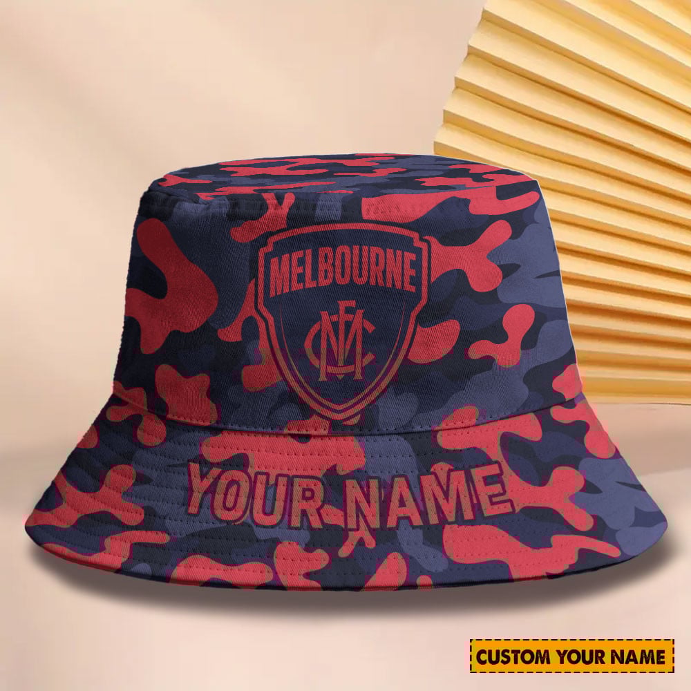 Afl New Personalized Melbourne Bucket Hat For Fan