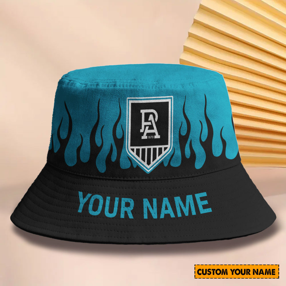 Afl New Personalized Port Adelaide Bucket Hat For Fan