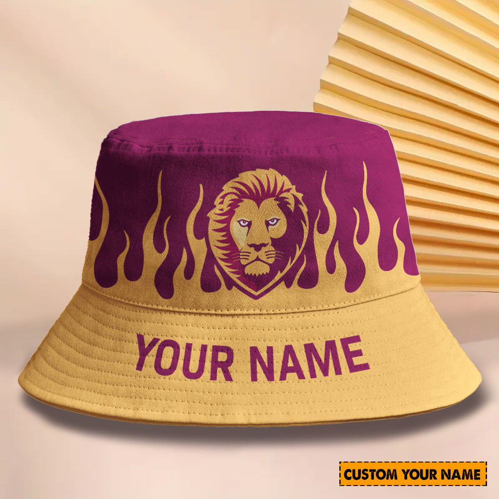 Afl New Personalized Brisbane Lions Bucket Hat For Fan