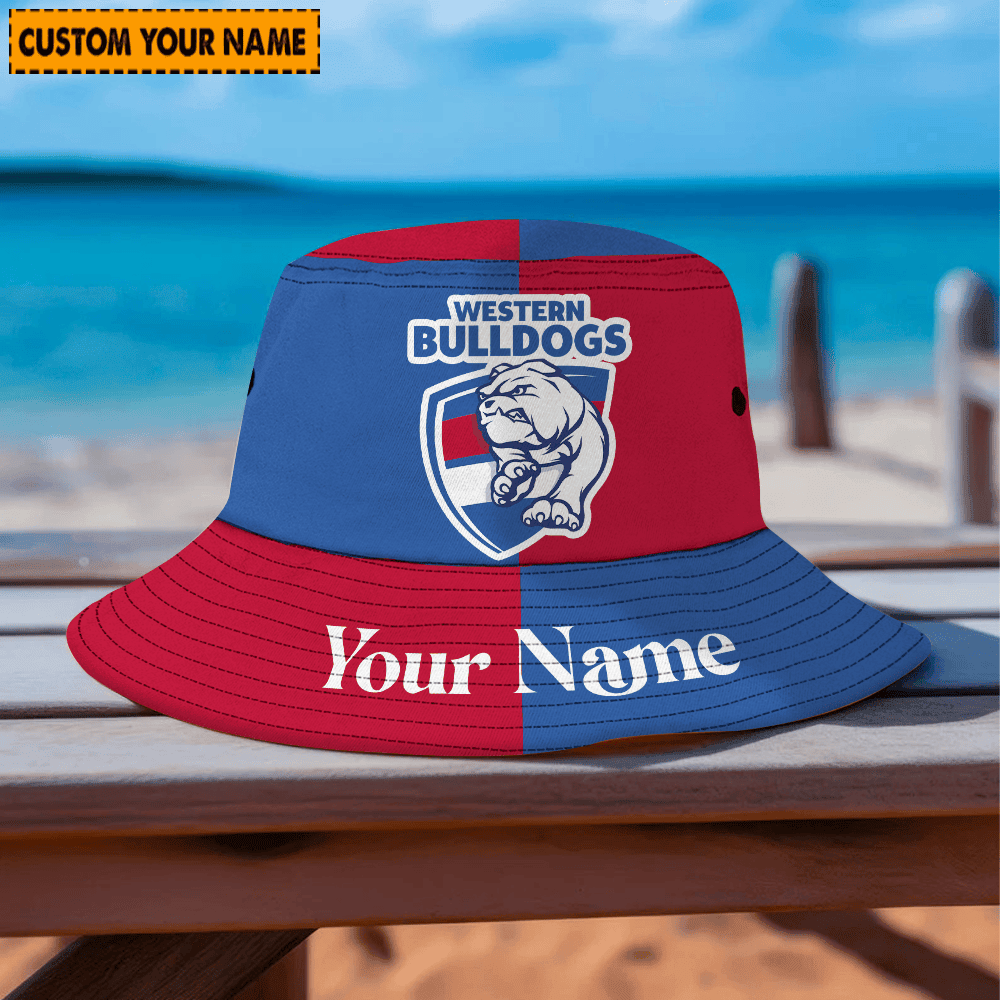 Afl Custom Name Western Bulldogs Bucket Hat For Fan