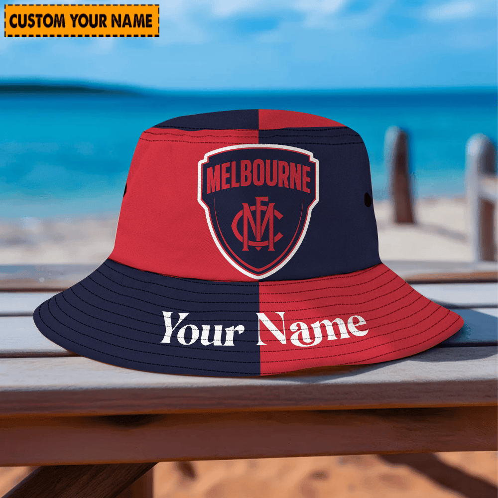 Afl Custom Name Melbourne Bucket Hat For Fan