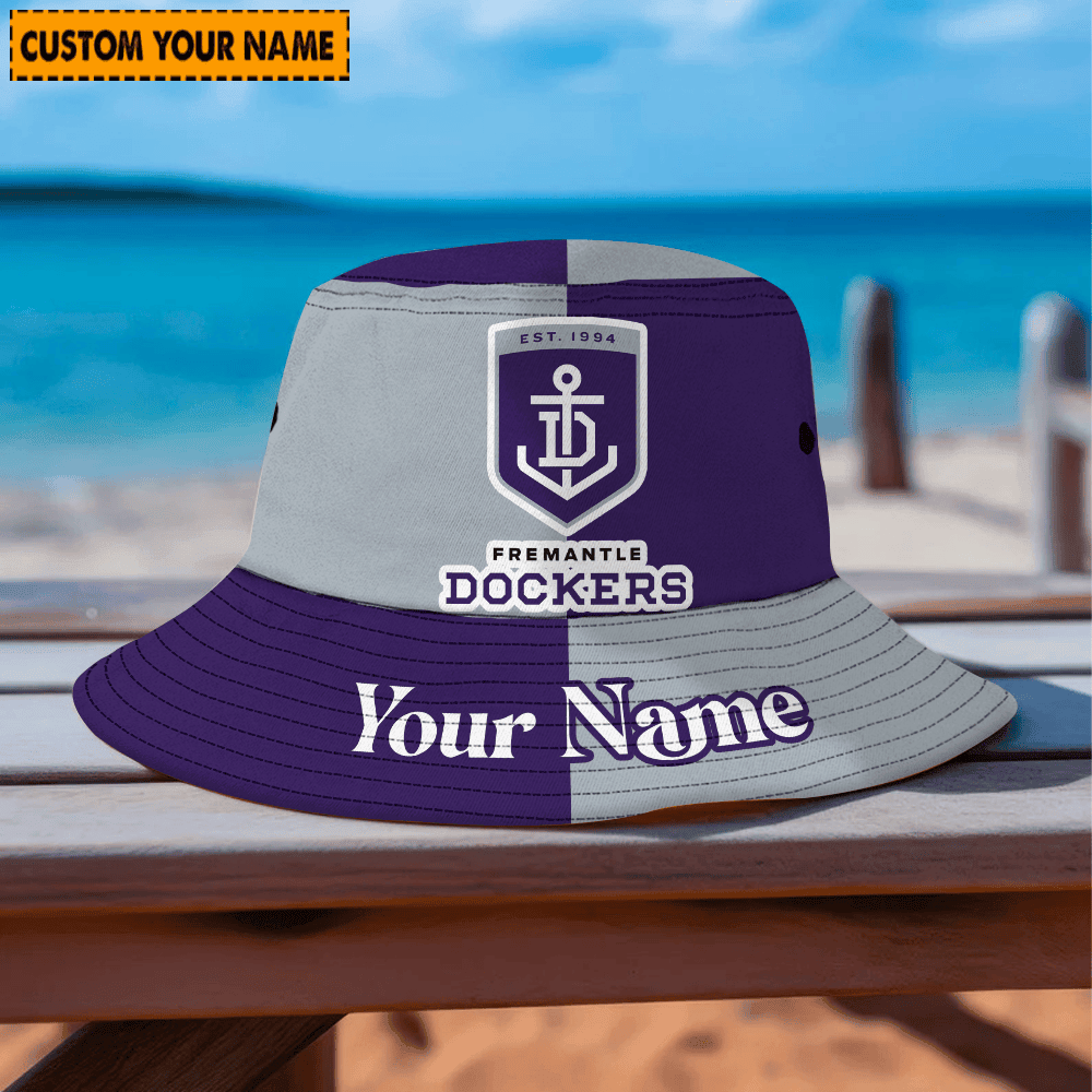 Afl Custom Name Fremantle Bucket Hat For Fan