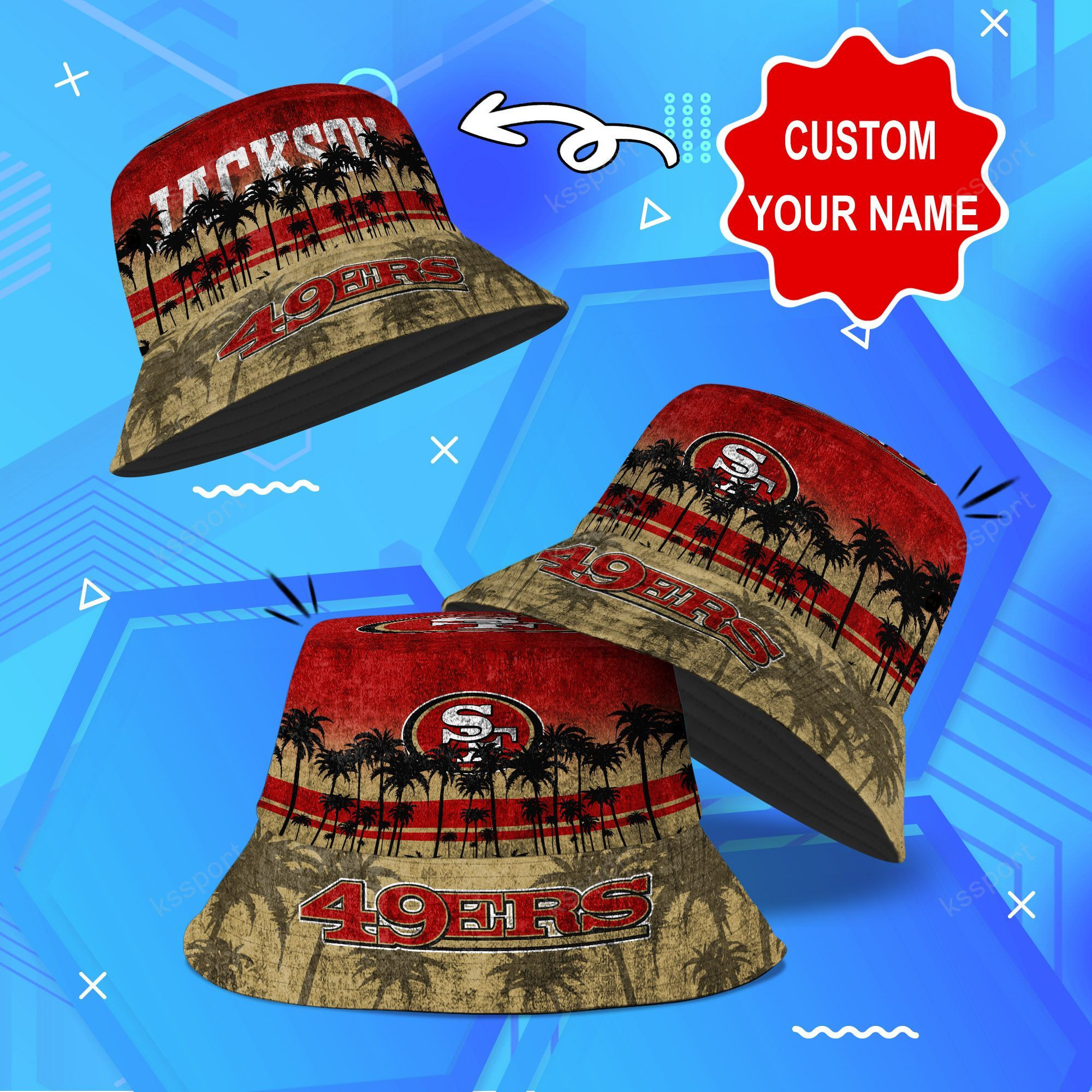 San Francisco 49Ers Nfl Bucket Hat Sport Fan Gift For Fan