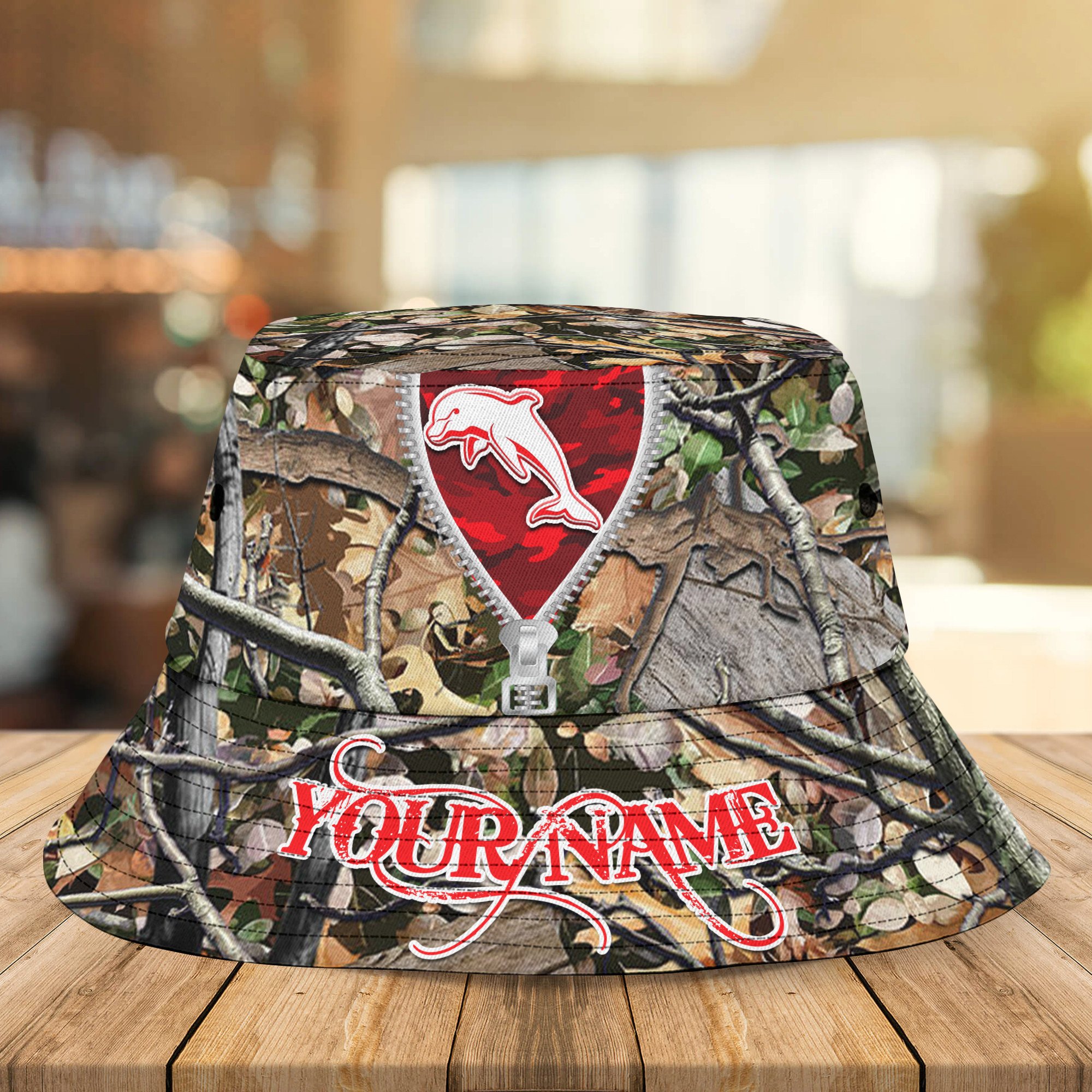 Nrl Dolphins Camo Hunting Bucket Hat For Fans ?Limited Edition