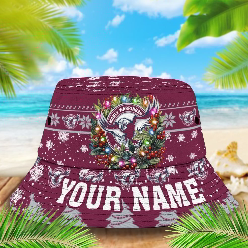 Nrl Manly-Warringah Sea Eagles Christmas Bucket Hat For Christmas Season