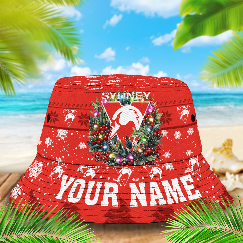 Sydney Swans Christmas Bucket Hat For Christmas Season