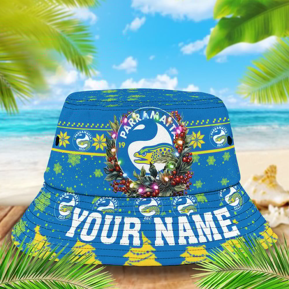 Nrl Parramatta Eels Christmas Bucket Hat For Christmas Season