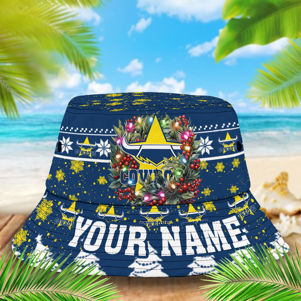 Nrl North Queensland Cowboys Christmas Bucket Hat For Christmas Season