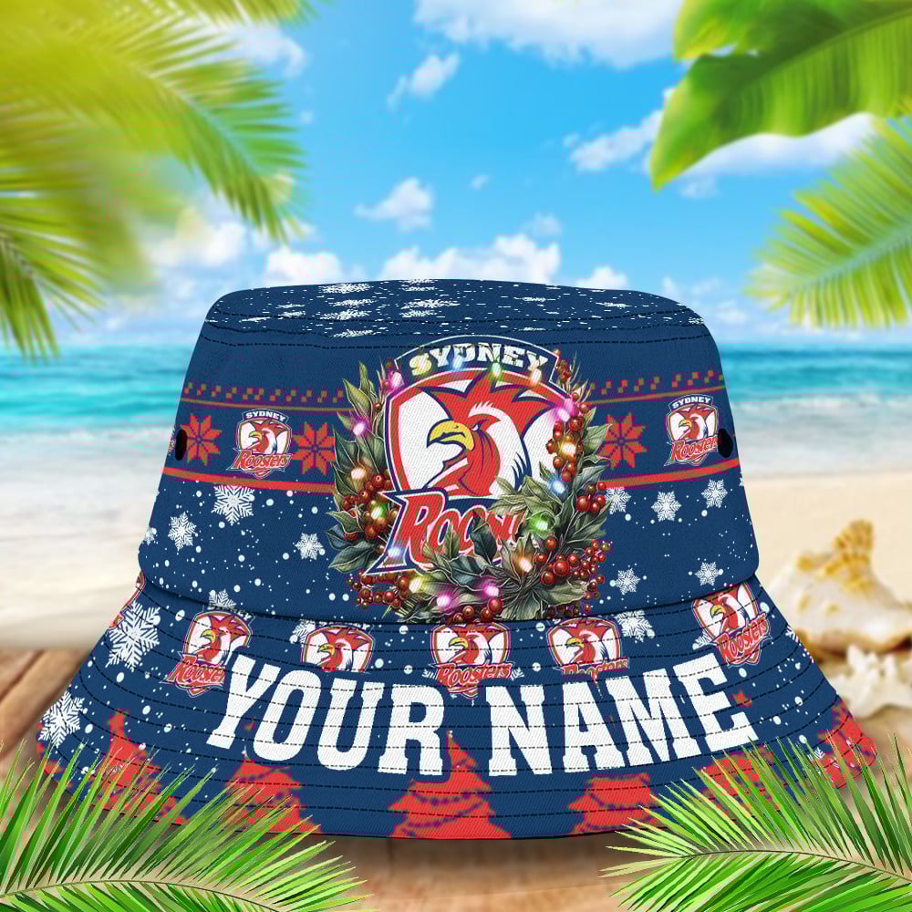 Nrl Sydney Roosters Christmas Bucket Hat For Christmas Season