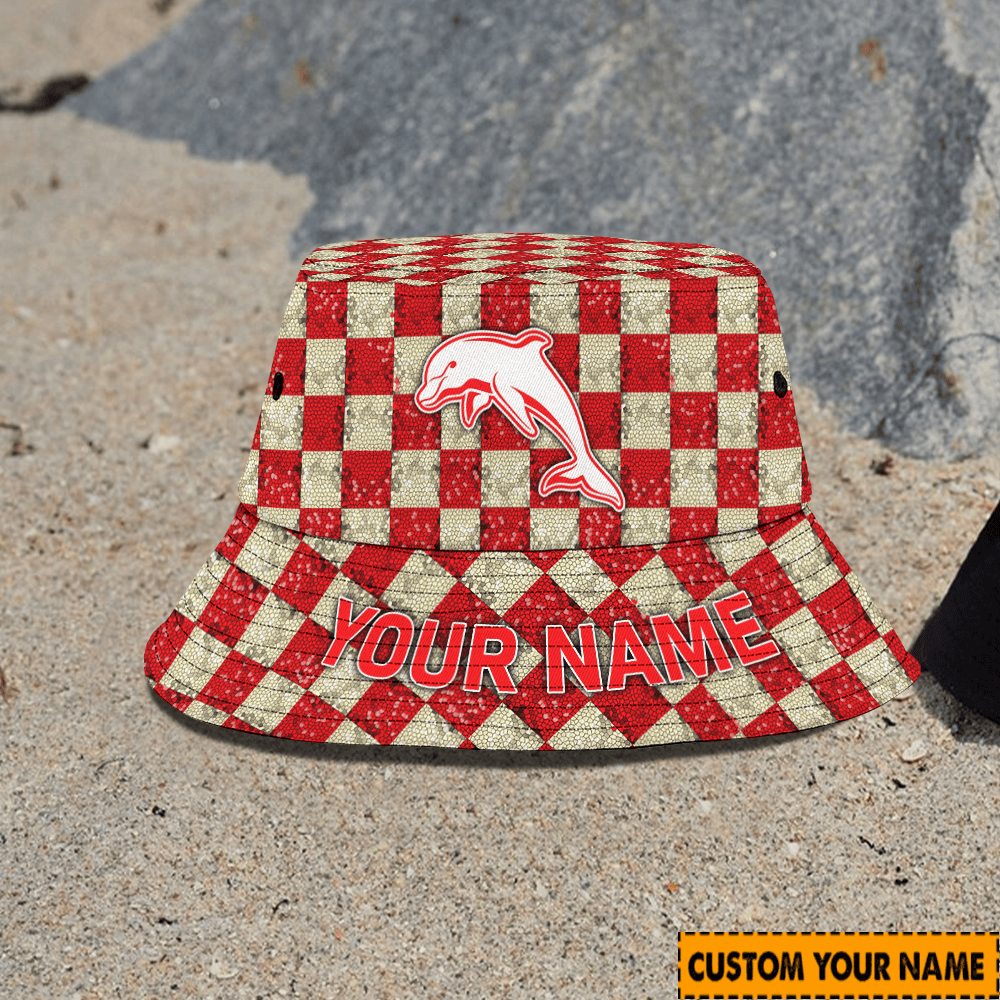 Nrl Dolphins Custom Bucket Hat Birthday Present Team Gifts For Fan