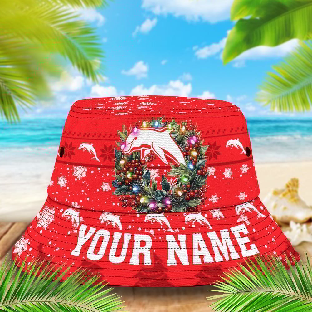 Nrl Dolphins Christmas Bucket Hat For Christmas Season