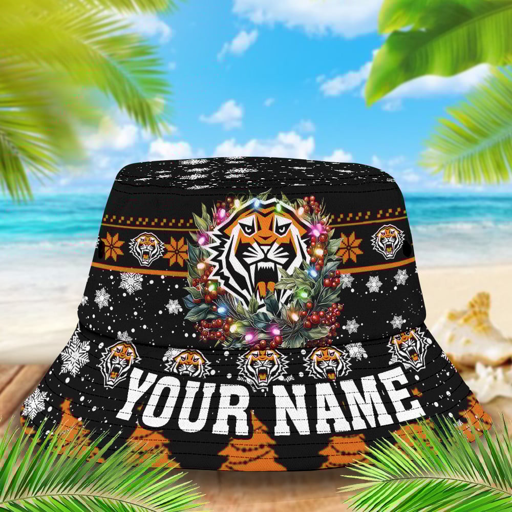 Nrl Wests Tigers Christmas Bucket Hat For Christmas Season