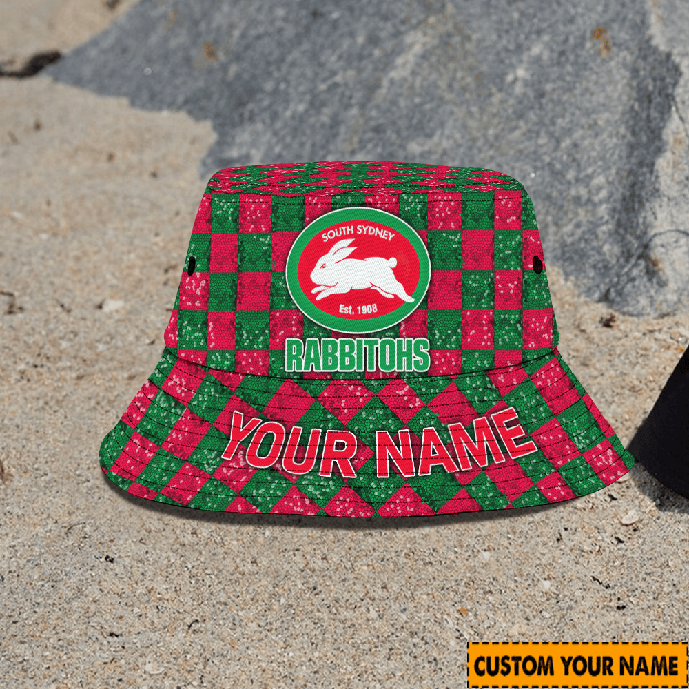 Nrl South Sydney Rabbitohs Custom Bucket Hat Birthday Present Team Gifts For Fan