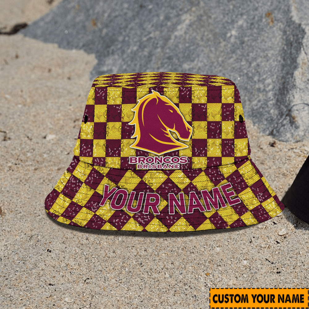Nrl Brisbane Broncos Custom Bucket Hat Birthday Present Team Gifts For Fan