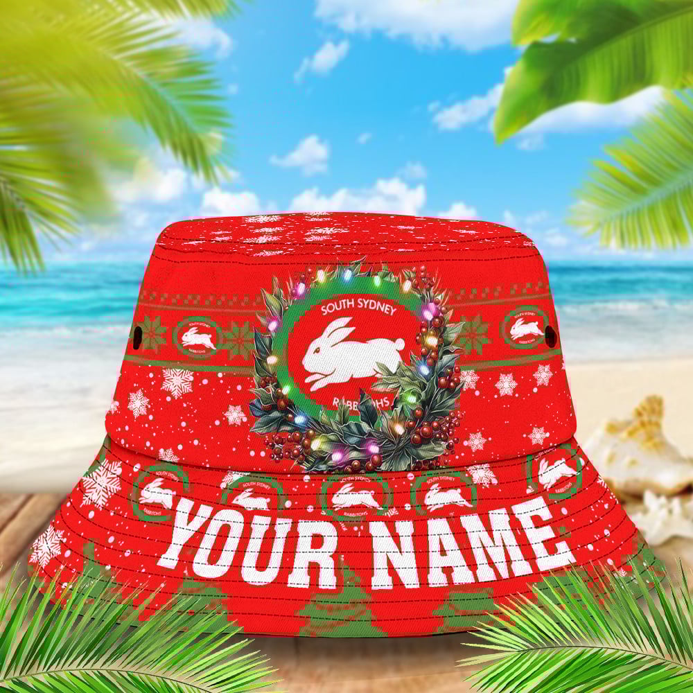 Nrl South Sydney Rabbitohs Christmas Bucket Hat For Christmas Season