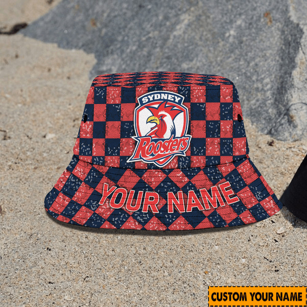 Nrl Sydney Roosters Custom Bucket Hat Birthday Present Team Gifts For Fan
