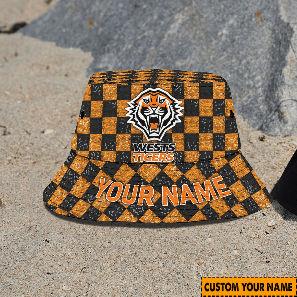 Nrl Wests Tigers Custom Bucket Hat Birthday Present Team Gifts For Fan