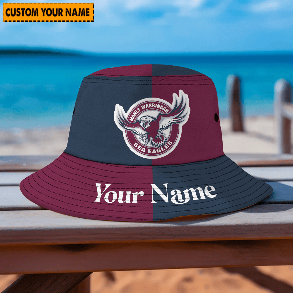 Nrl Manly-Warringah Sea Eagles Custom Name Bucket Hat For Fan
