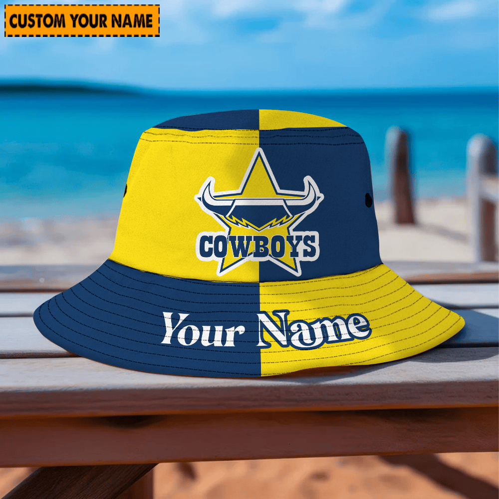 Nrl North Queensland Cowboys Custom Name Bucket Hat For Fan