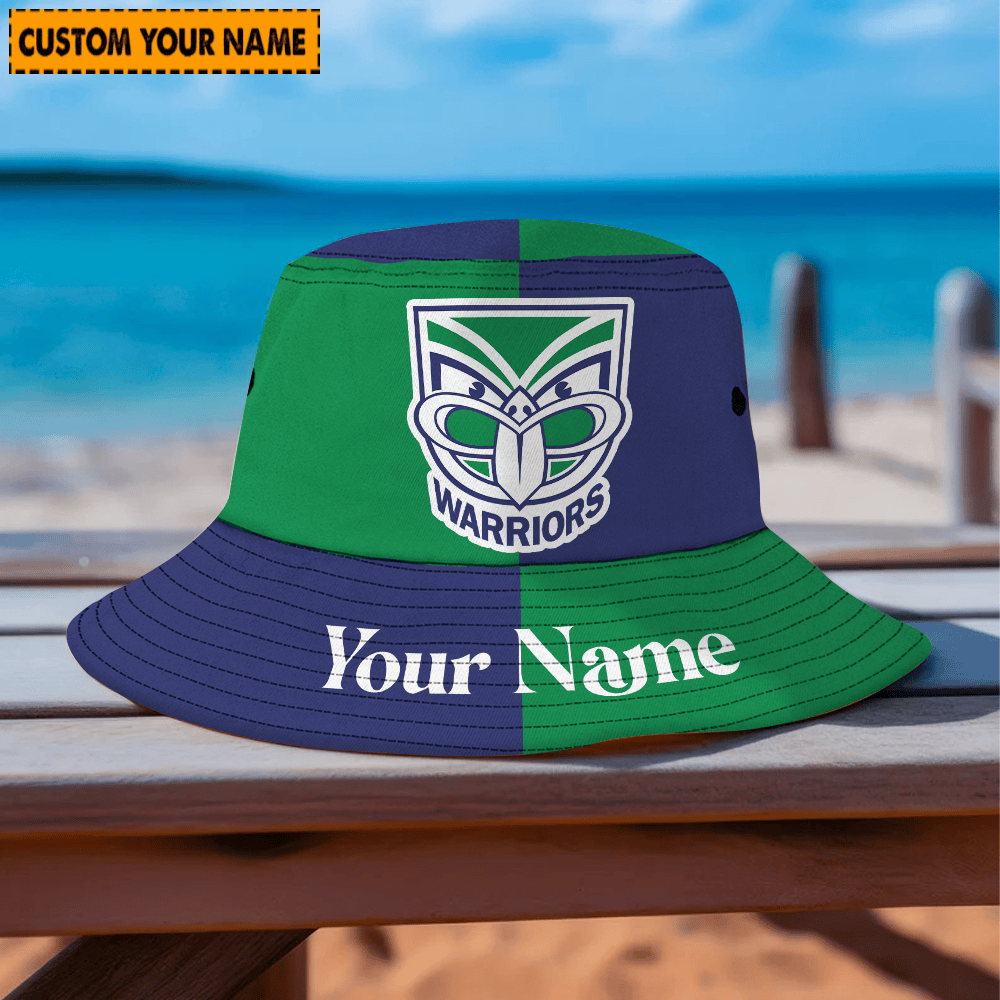 Nrl Warriors Custom Name Bucket Hat For Fan