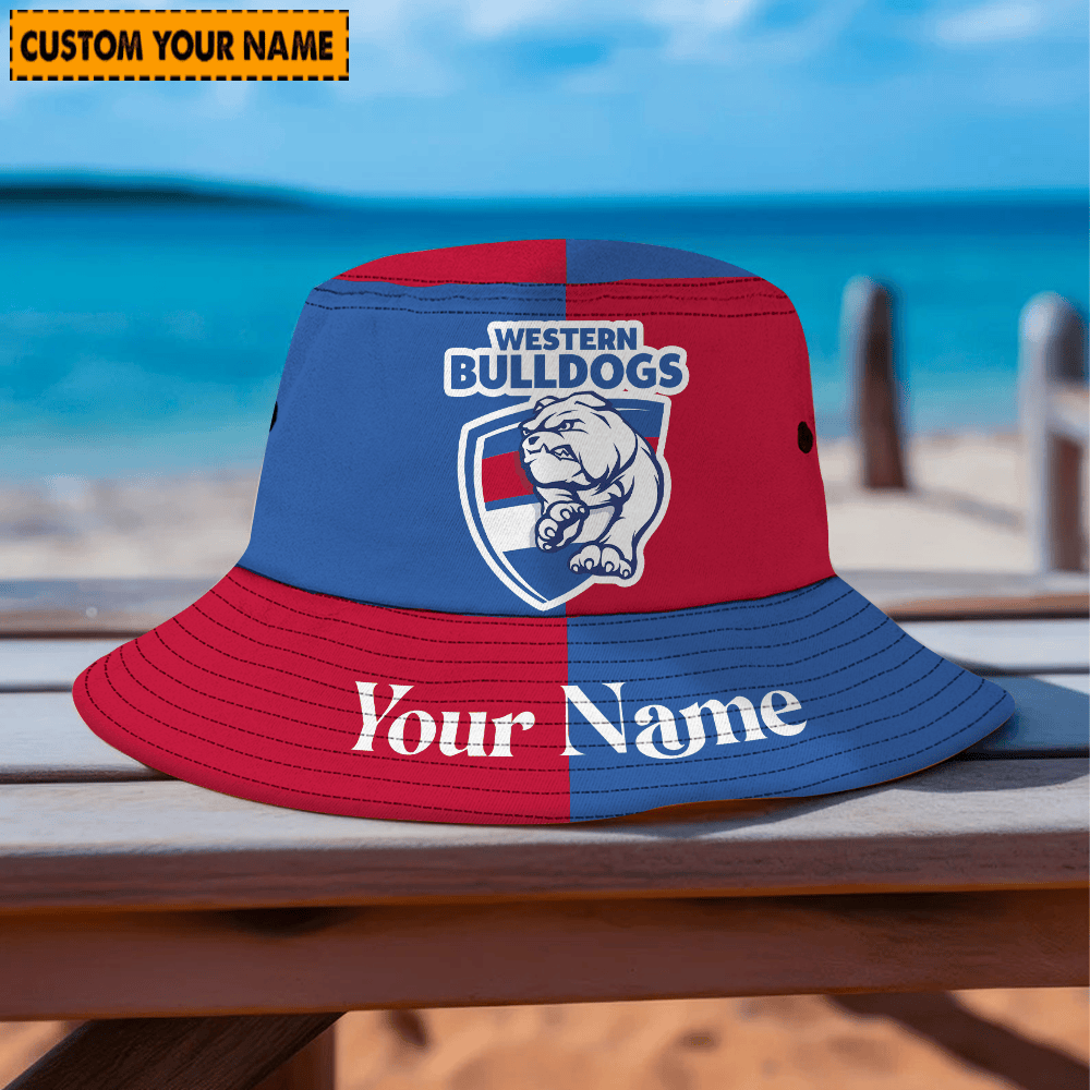 Western Bulldogs Custom Name Bucket Hat For Fan