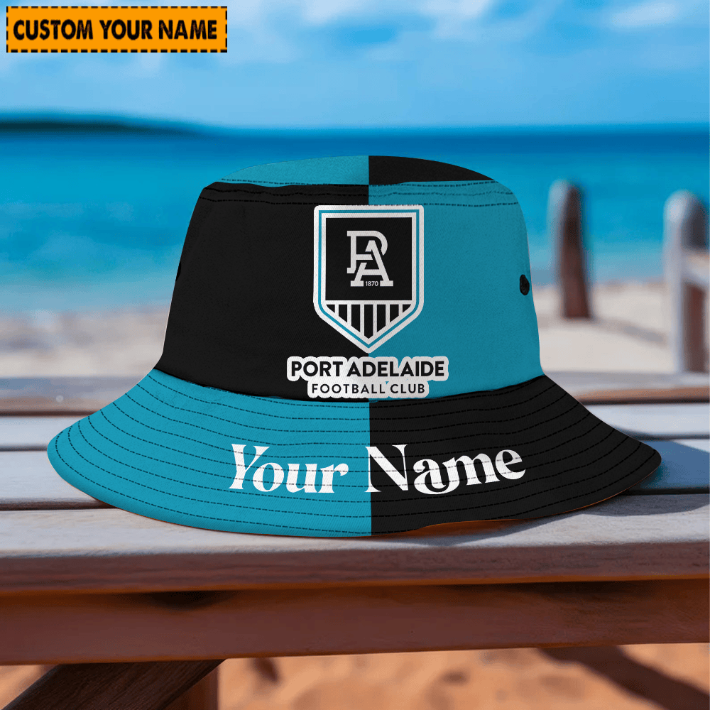 Port Adelaide Custom Name Bucket Hat For Fan