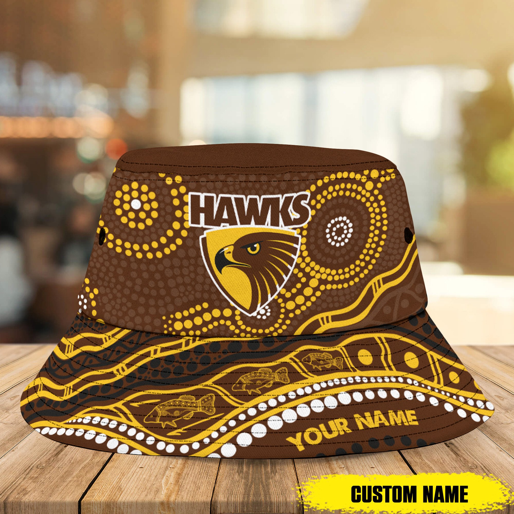 Afl Hawthorn Personalized Bucket Hat For Fans
