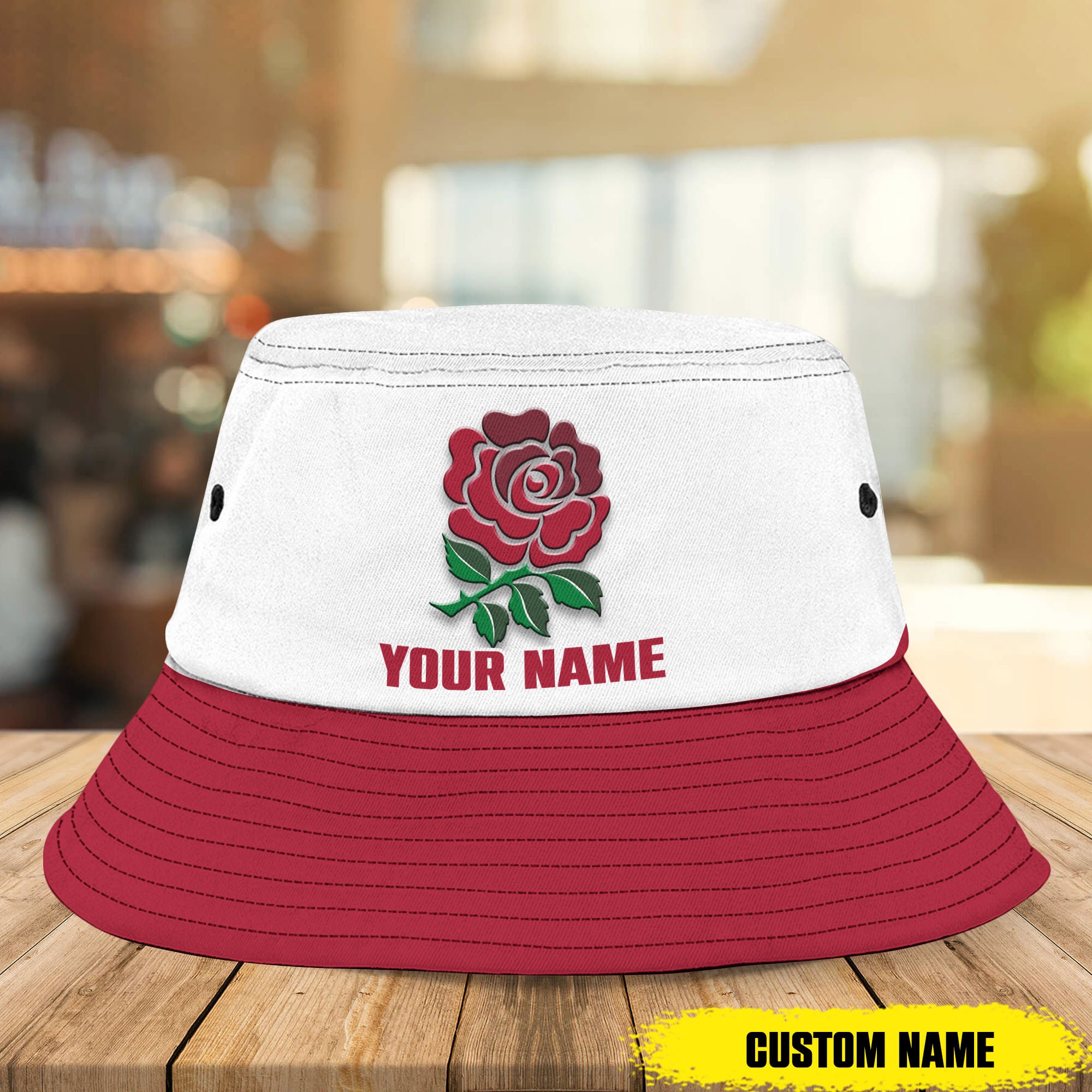 England National Rugby Personalized Bucket Hat Custom Name 
