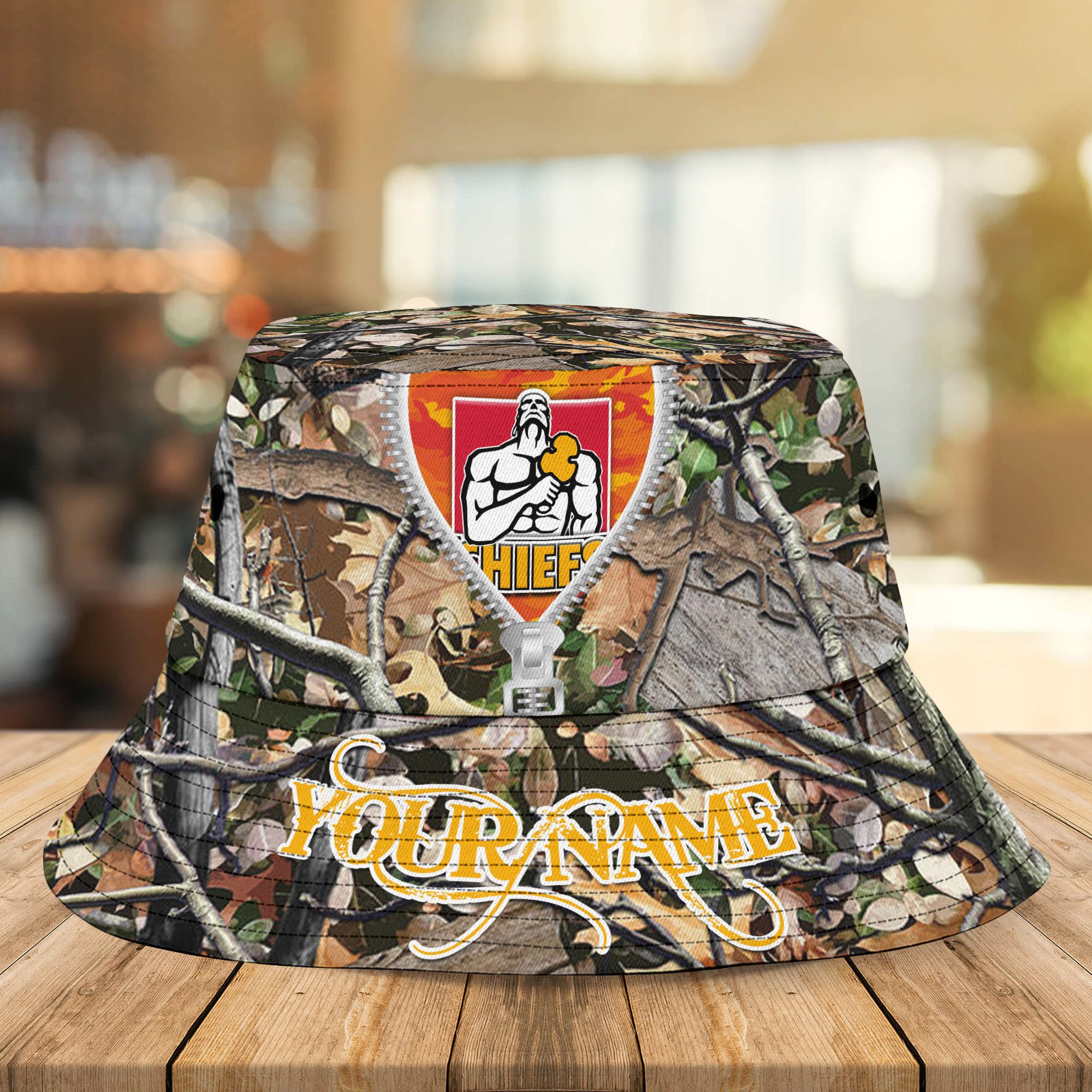Chiefs Super Rugby Camo Hunting Personalized Bucket Hat For Rugby Pacific Fans