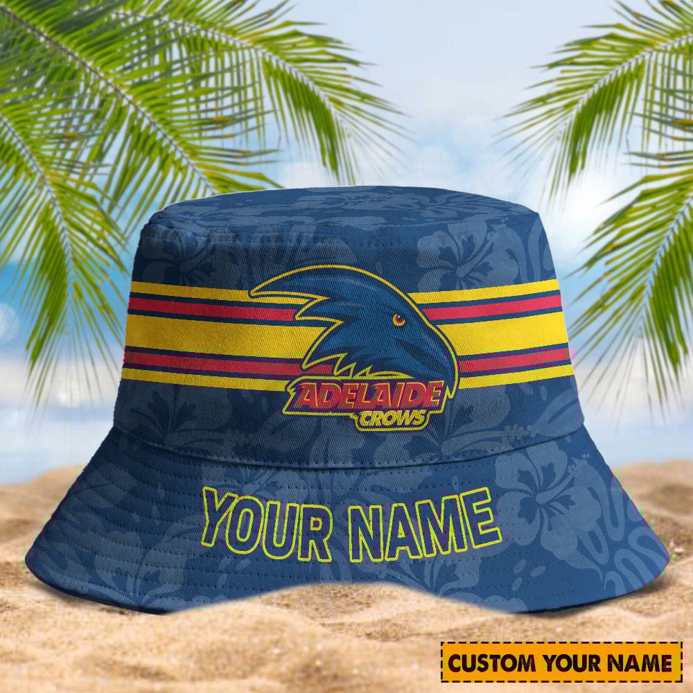 Afl Adelaide Crows Bucket Hat Custom Name Summer Hat