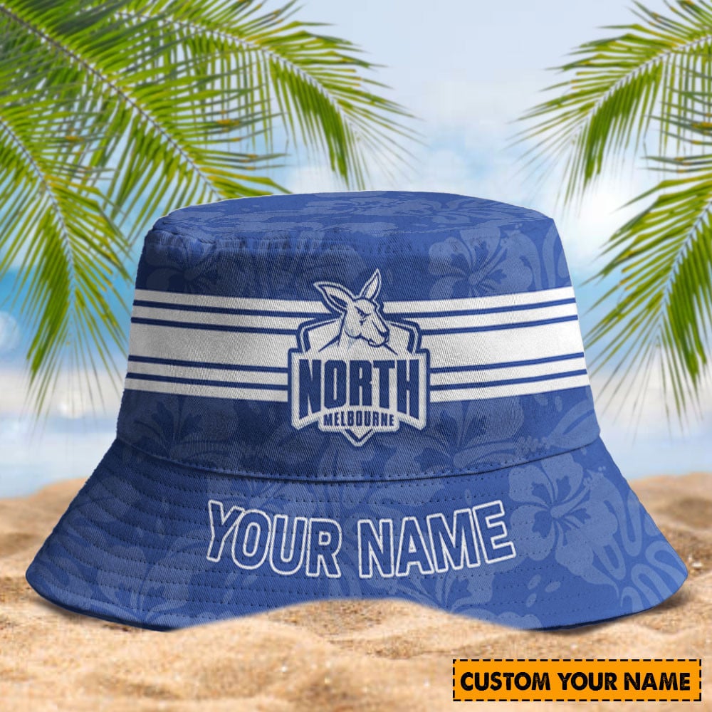 Afl North Melbourne Kangaroos Football Club Bucket Hat Personalized Fan Cap