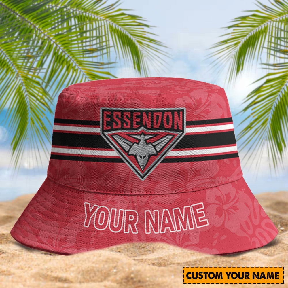 Afl Essendon Bombers Football Club Bucket Hat Custom Printed Fan Hat