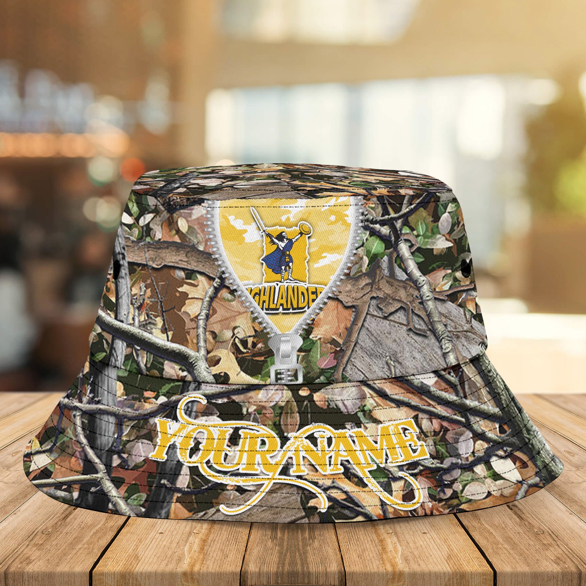 Highlanders Super Rugby Camo Hunting Personalized Bucket Hat For Rugby Pacific Fans