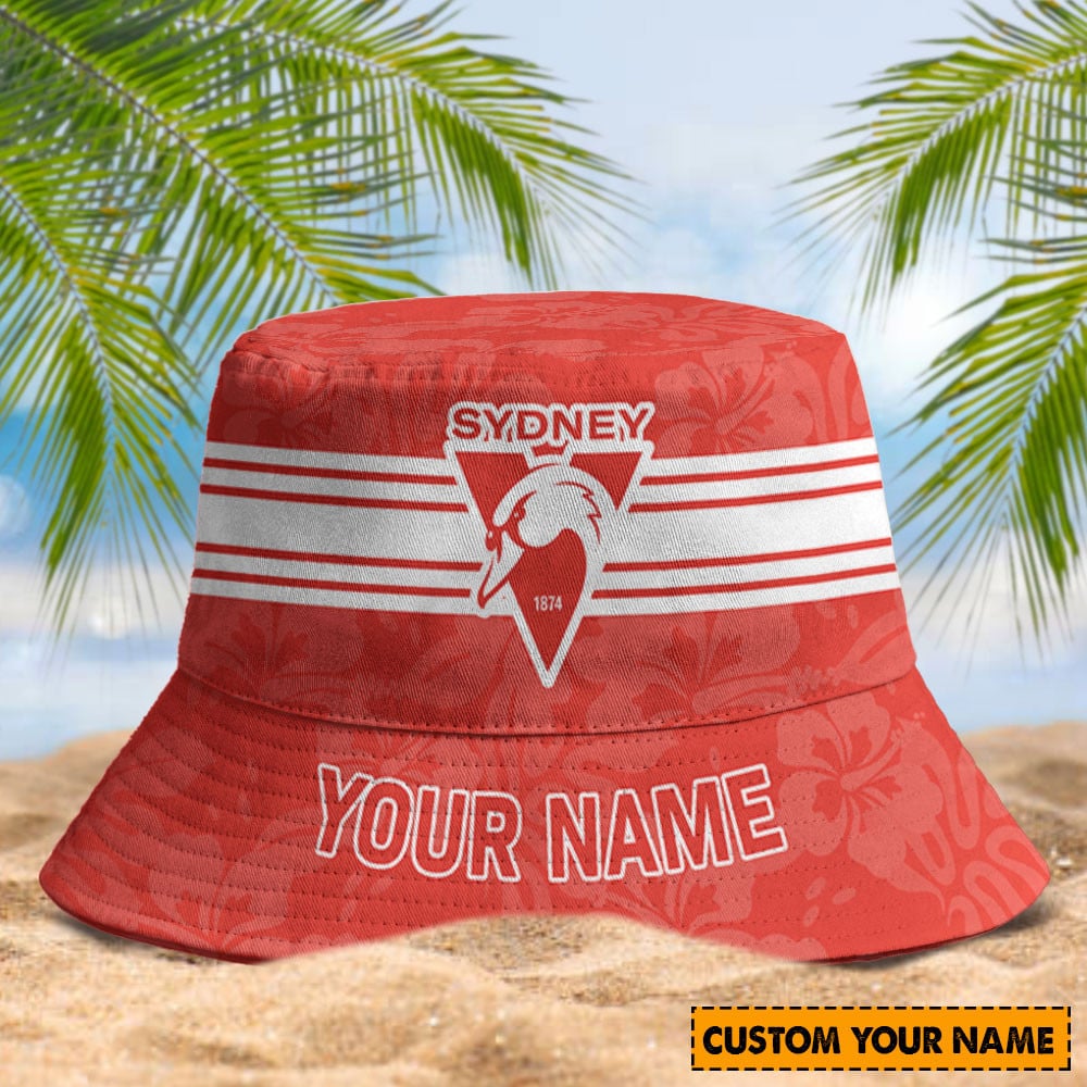 Afl Sydney Swans Football Club Bucket Hat Custom Afl Game Day Gear