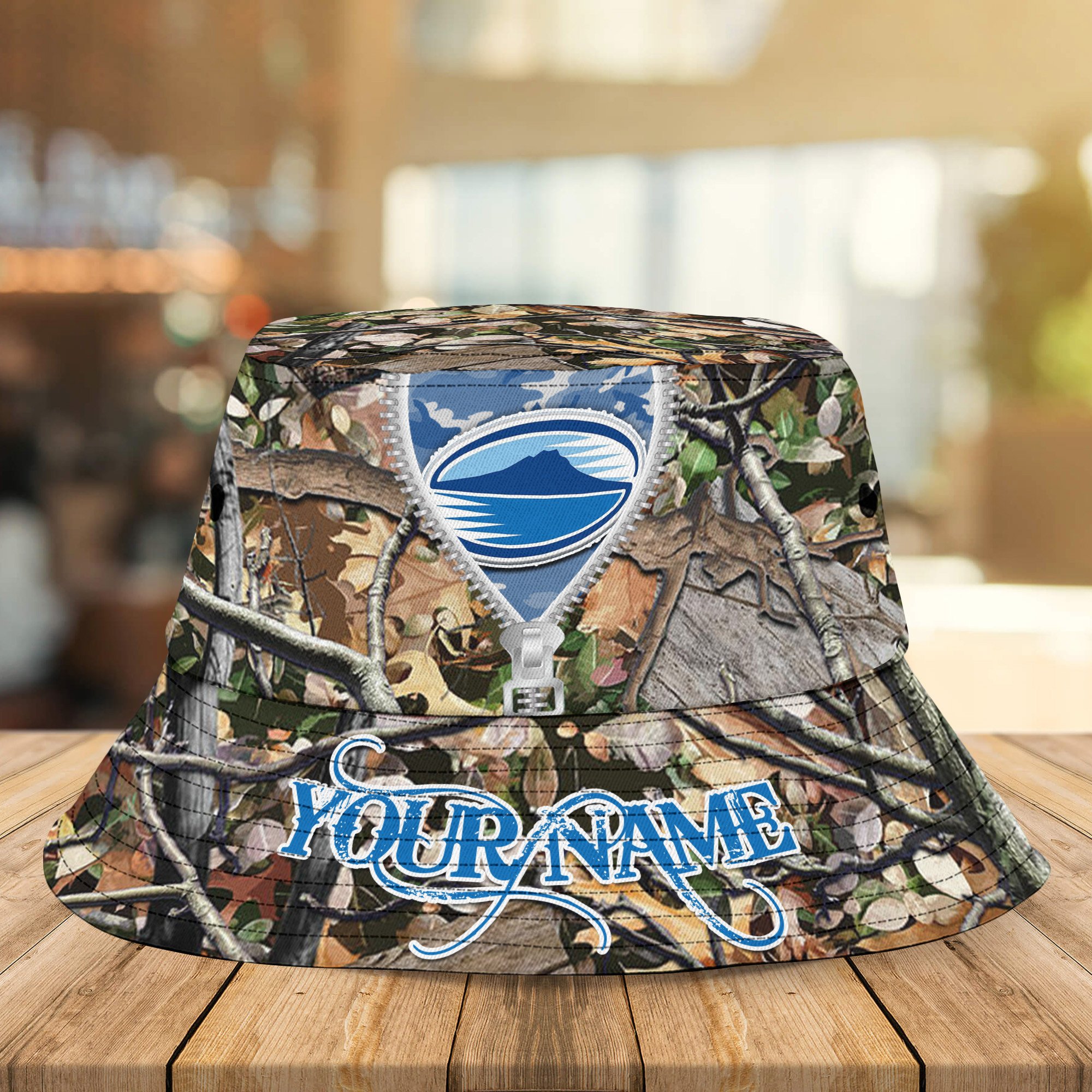 Blues Super Rugby Camo Hunting Personalized Bucket Hat For Rugby Pacific Fans