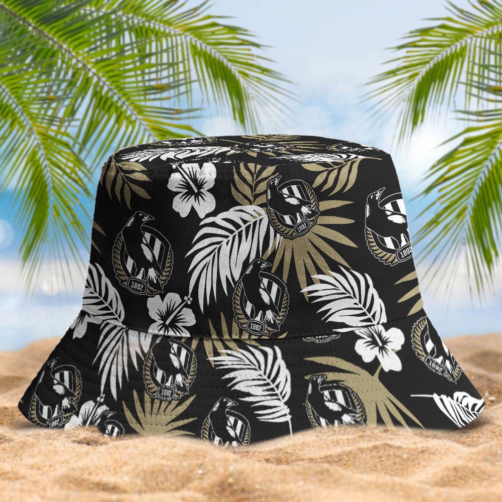 Afl Collingwood Magpies Football Club Bucket Hat Fanwear For Afl Lovers