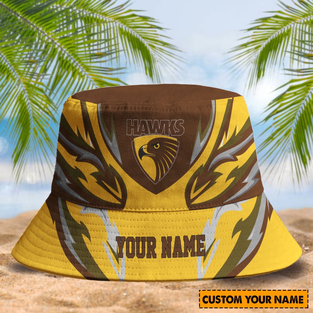 Afl Hawthorn Hawks Football Club Bucket Hat Afl Game Day Sun Cap