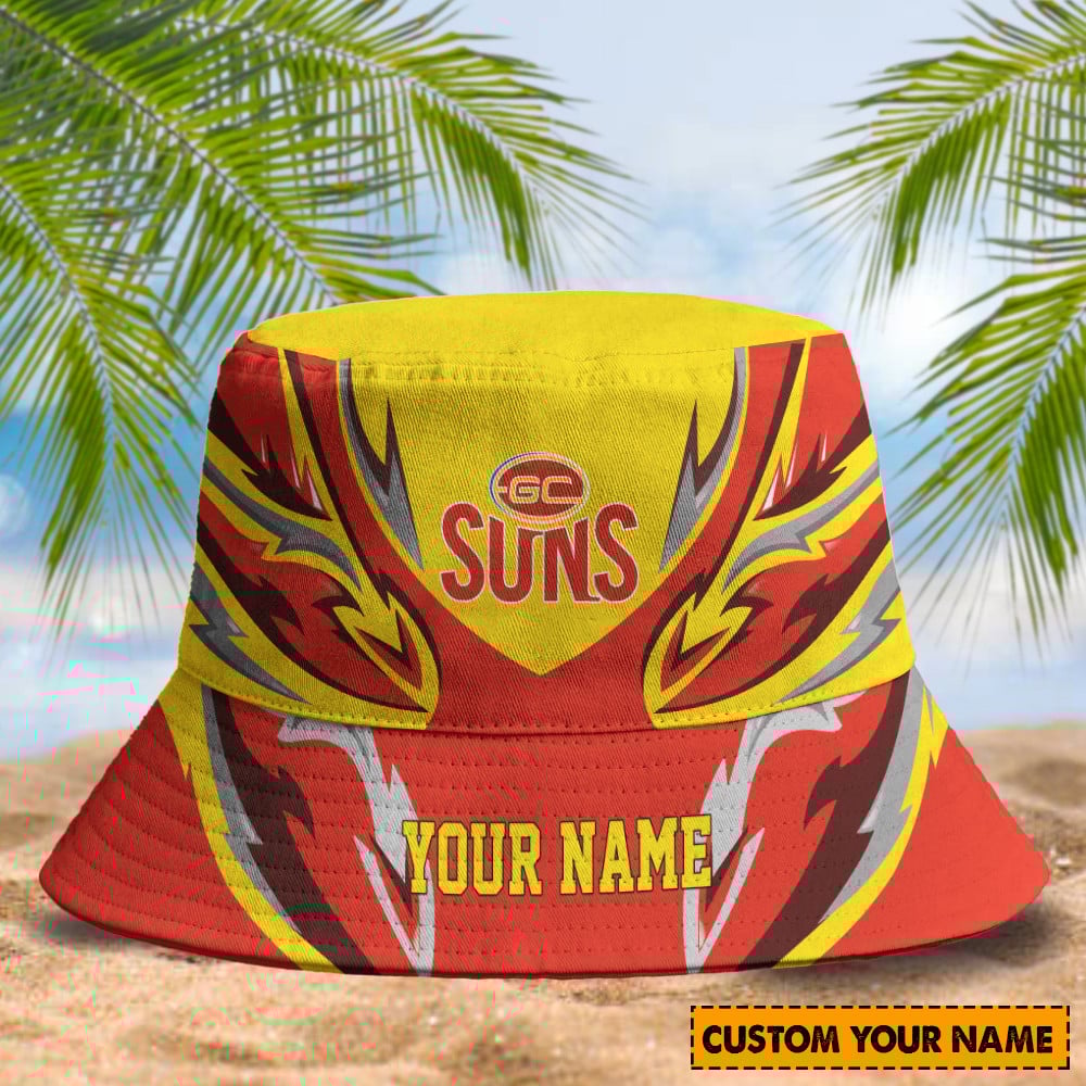 Afl Gold Coast Suns Football Club Bucket Hat Summer Supporter Bucket Hat
