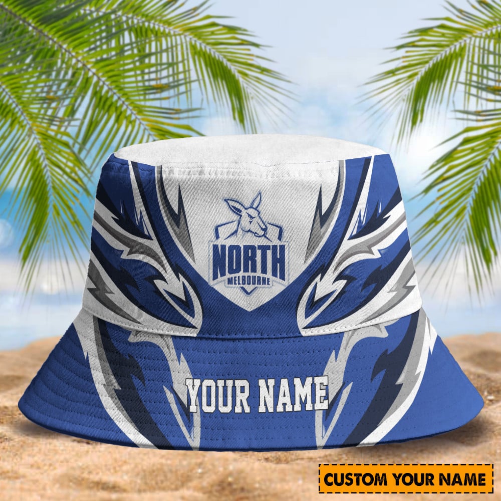 Afl North Melbourne Kangaroos Football Club Bucket Hat Personalized Game Cap
