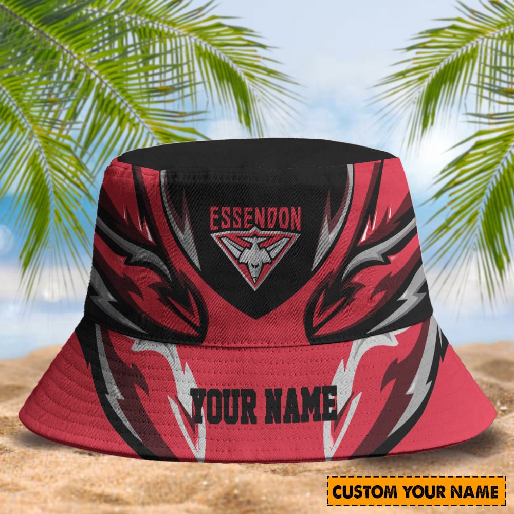 Afl Essendon Bombers Football Club Bucket Hat Lightweight Afl Supporter Hat