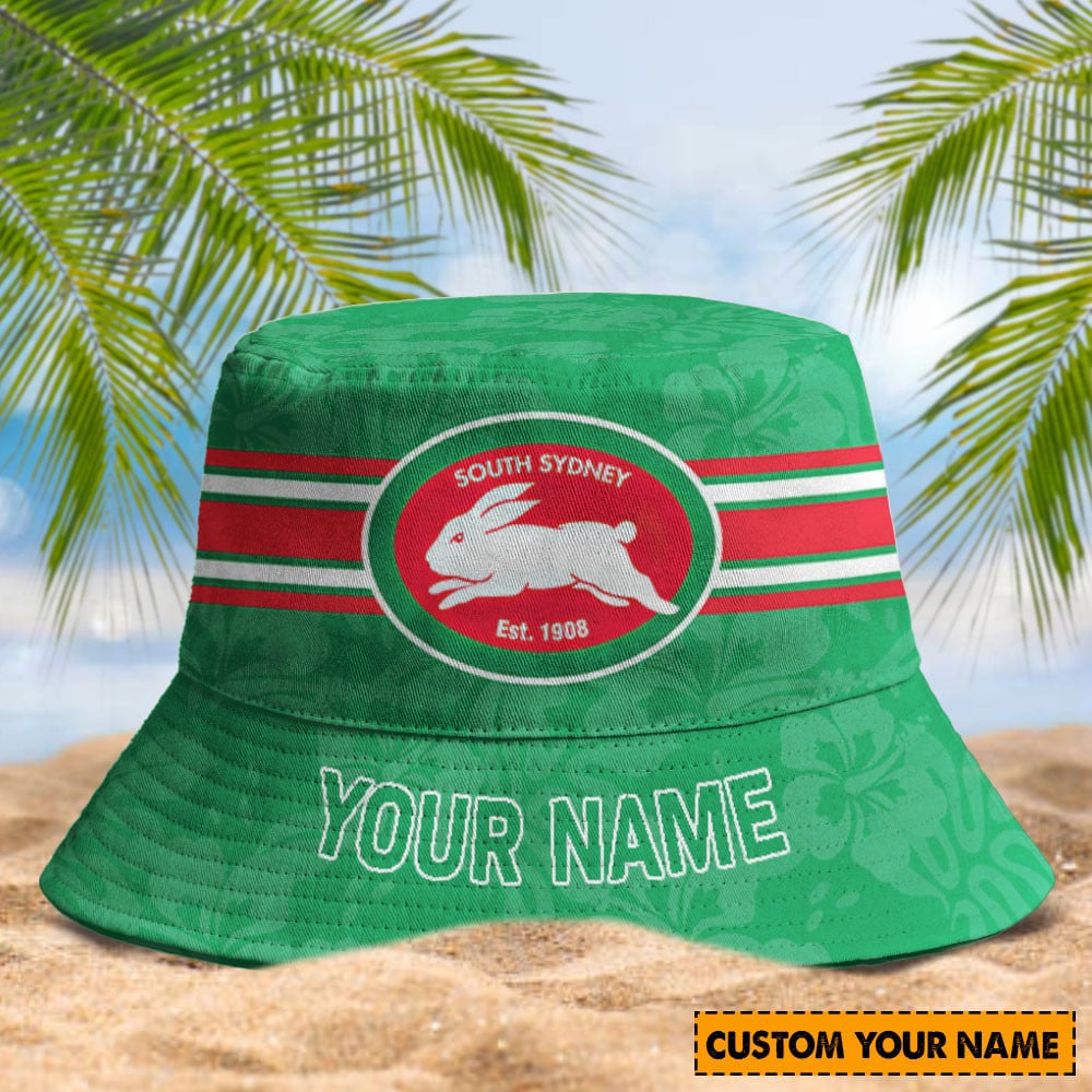 South Sydney Rabbitohs Custom Name Bucket Hat 