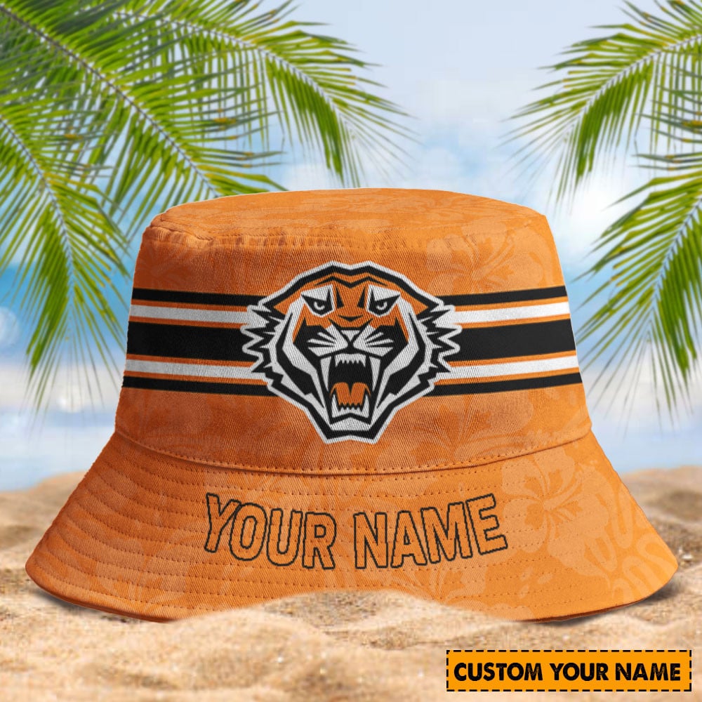 Wests Tigers Custom Name Bucket Hat 