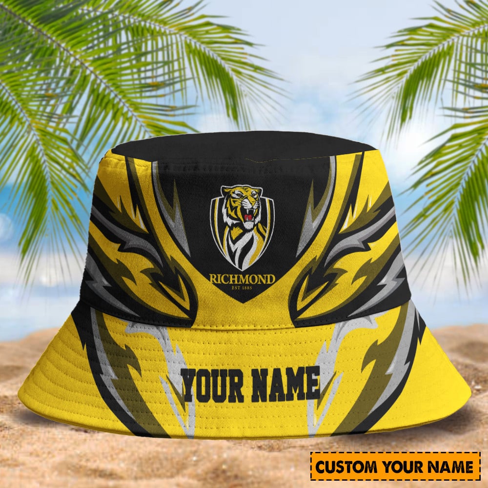 Afl Richmond Tigers Football Club Bucket Hat Custom Sun Hat For Fans