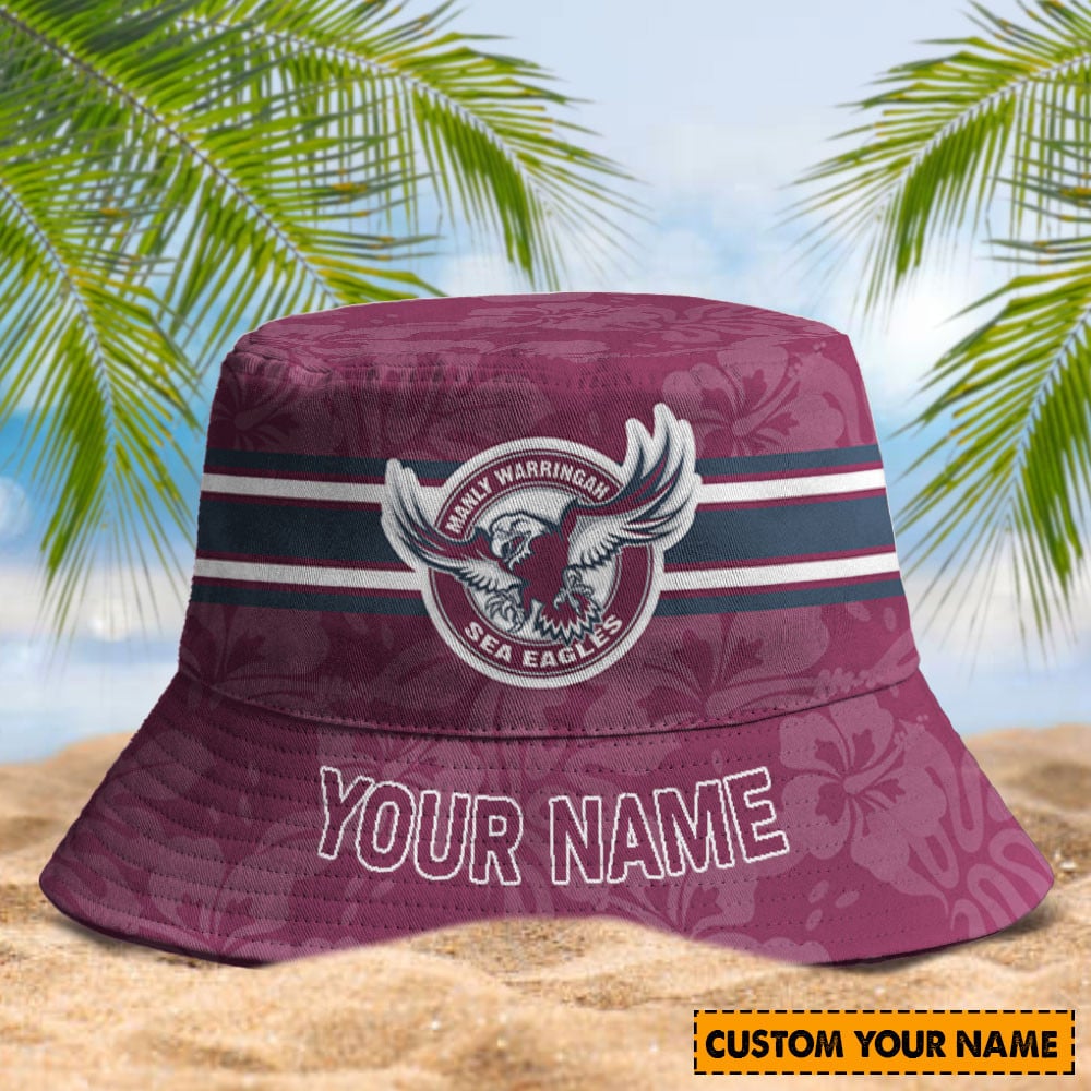Manly-Warringah Sea Eagles Custom Name Bucket Hat 
