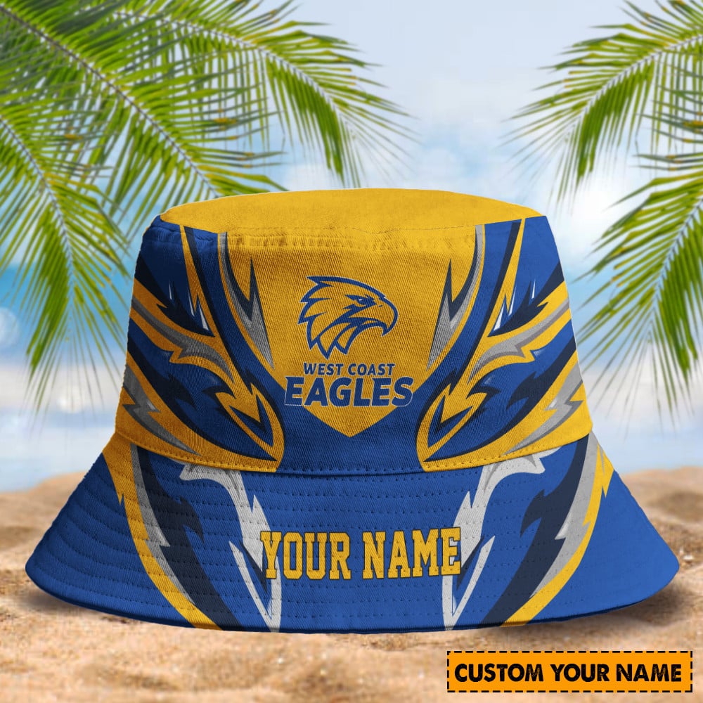 Afl West Coast Eagles Football Club Bucket Hat Personalized Summer Gear