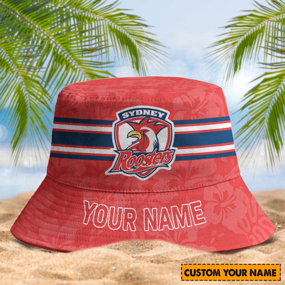 Sydney Roosters Custom Name Bucket Hat 