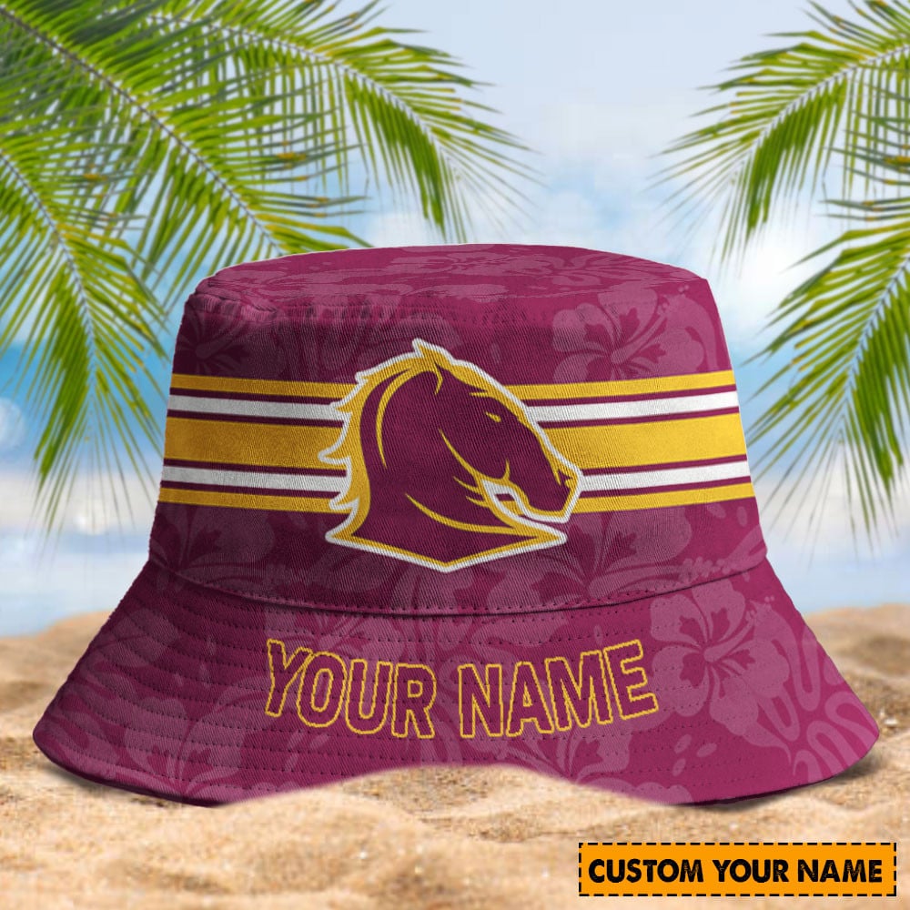 Brisbane Broncos Custom Name Bucket Hat 