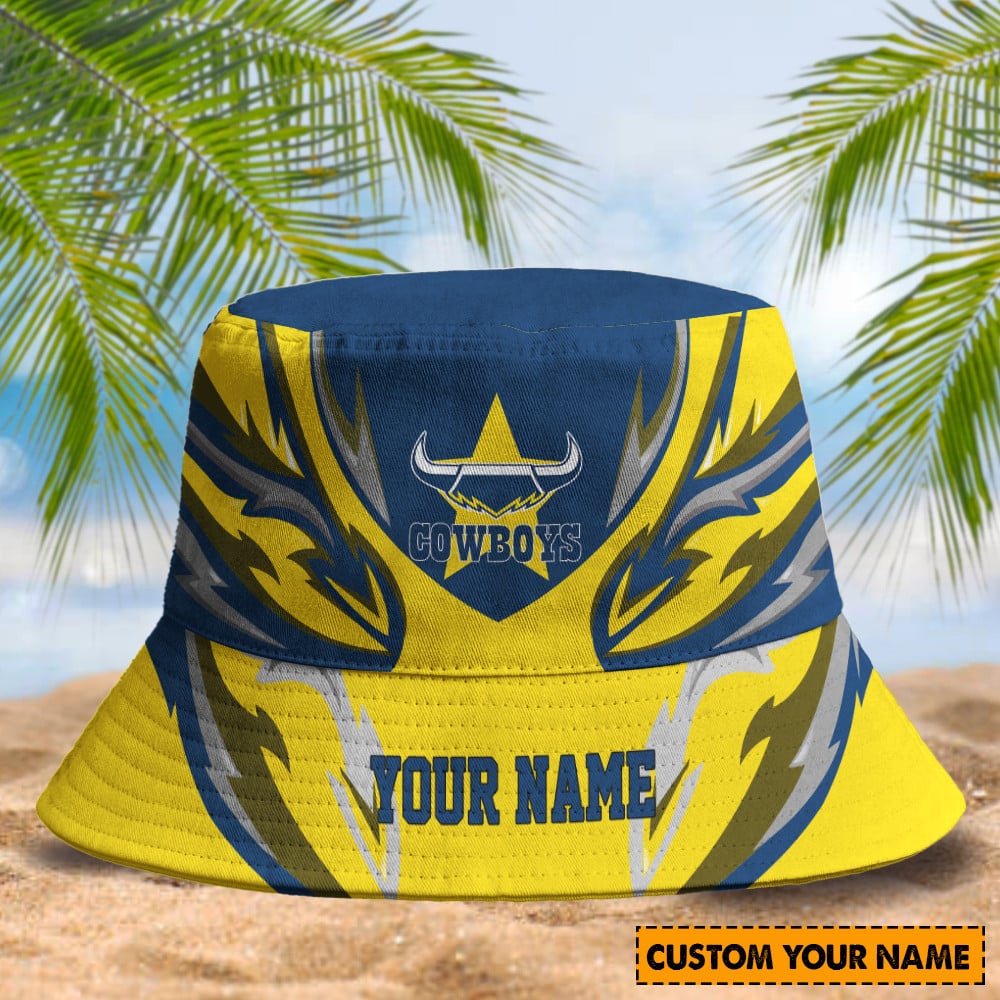 North Queensland Cowboys Custom Name Bucket Hat 